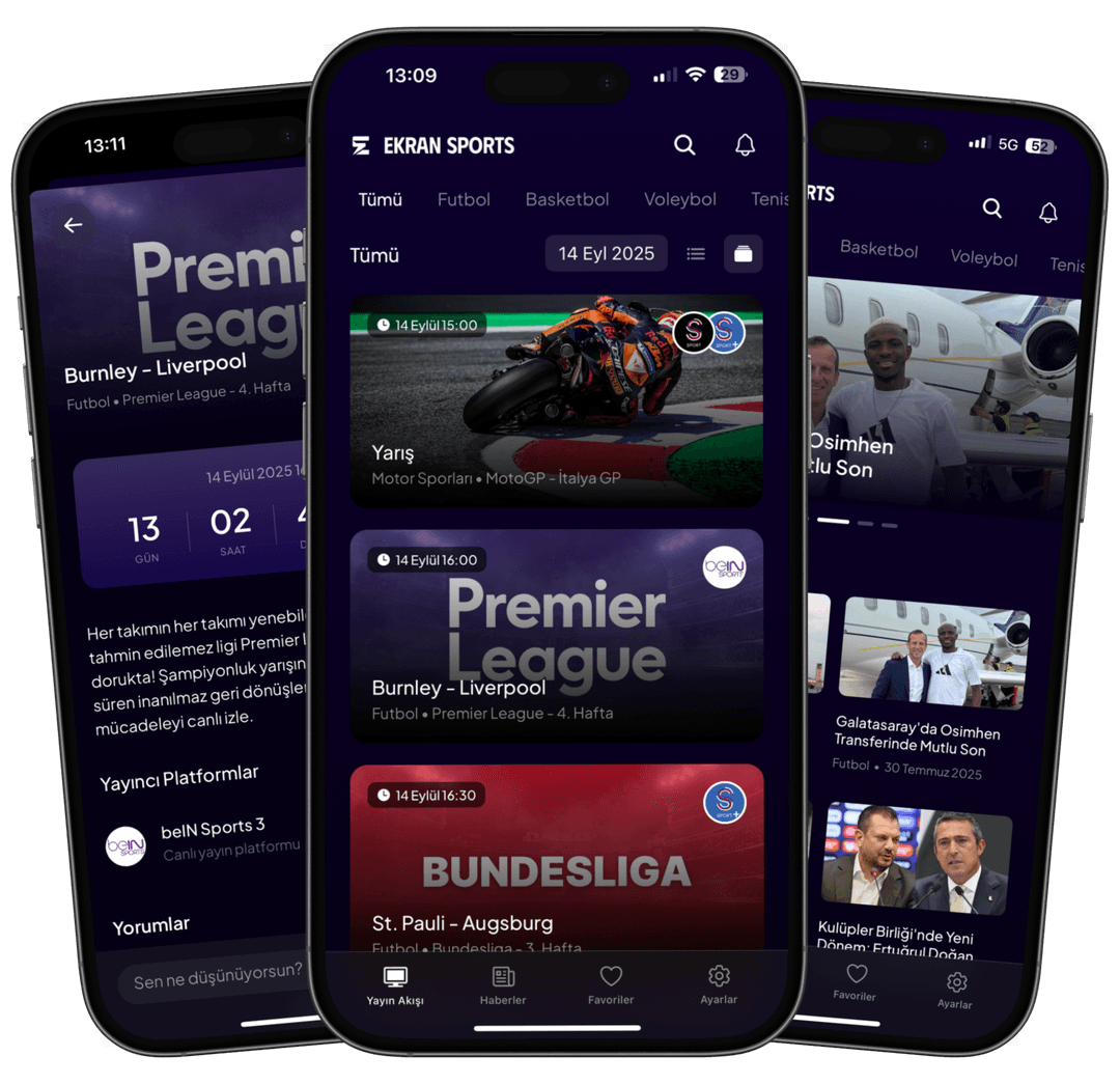 Ekran Sports App Mockup